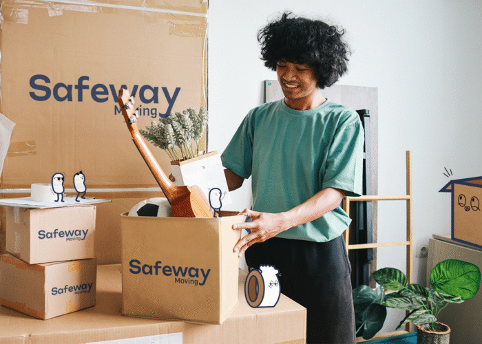 College Student Packing up dorm