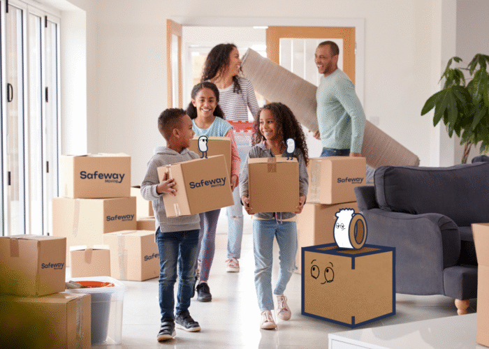 Family walking in their new home after a Safeway Move