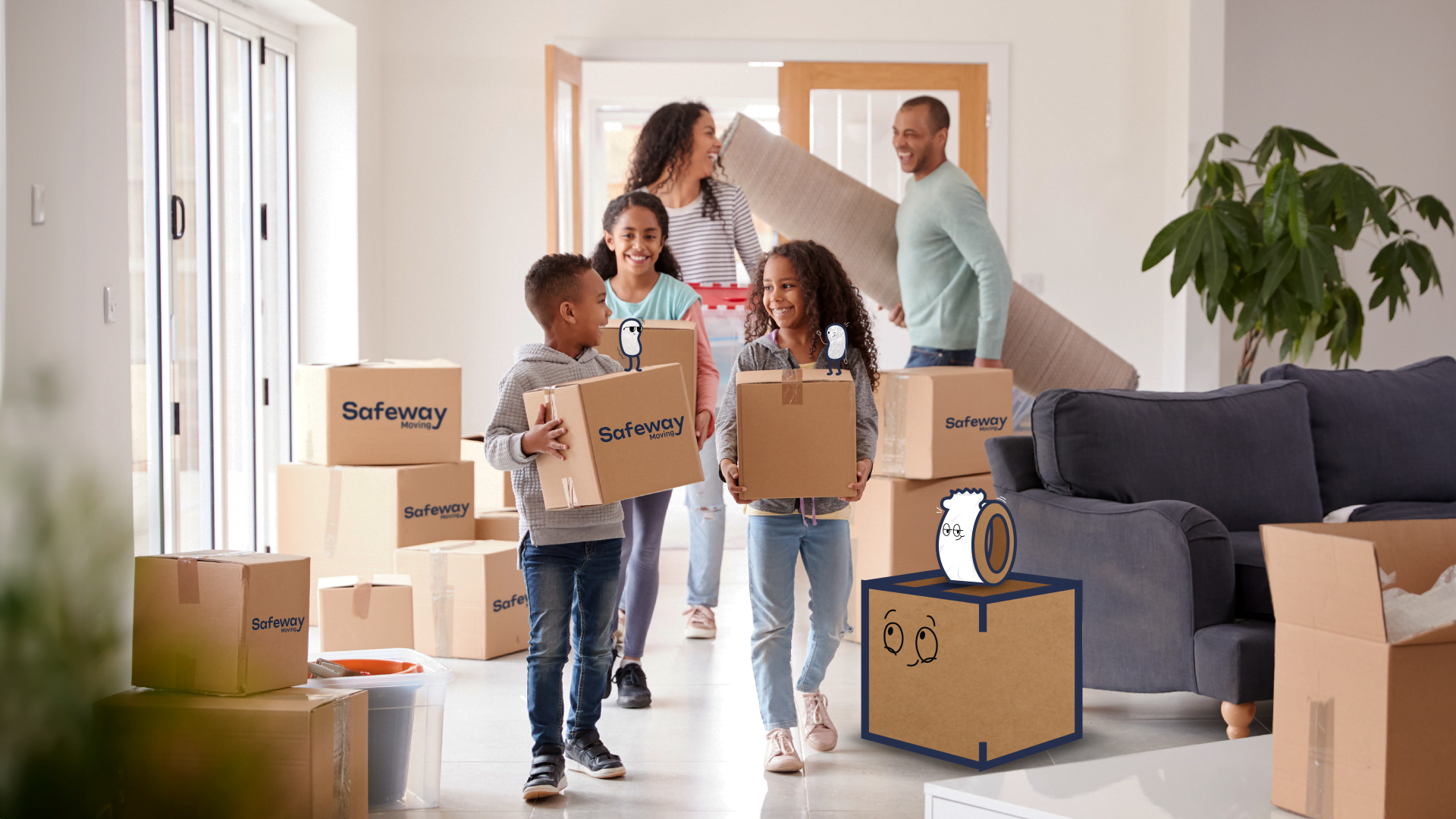 Family walking in their new home after a Safeway Move