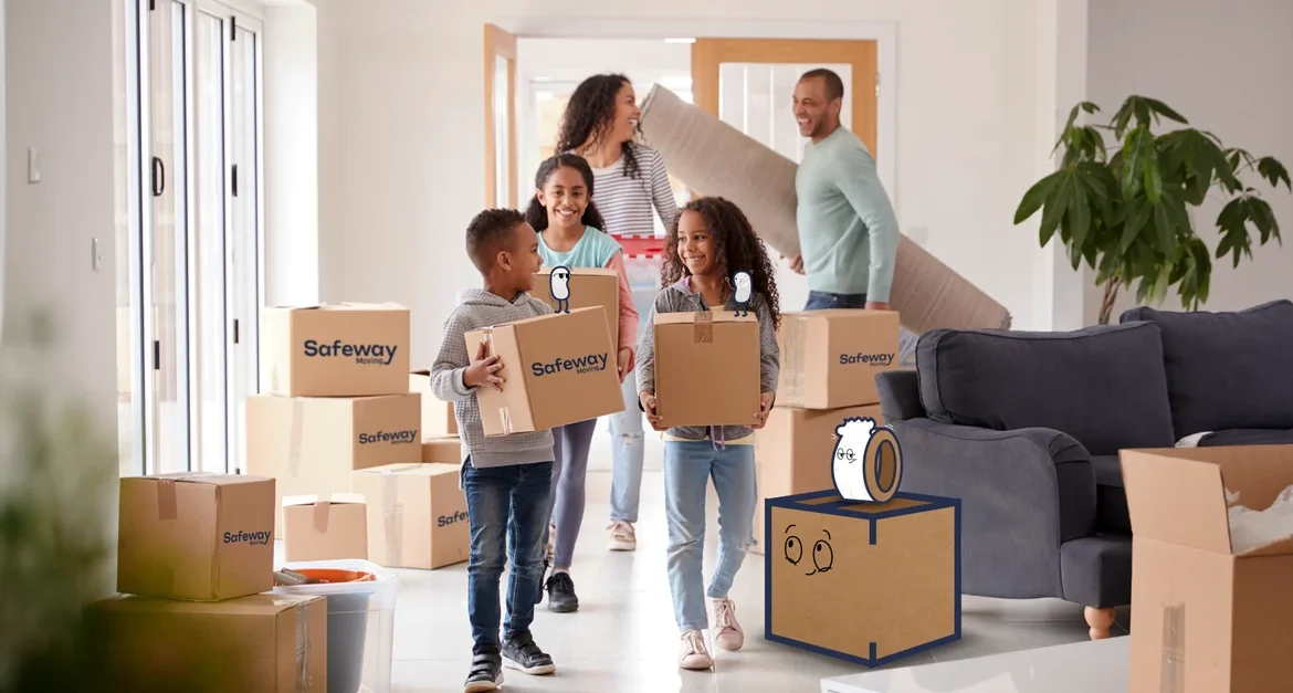 Family walking in their new home after a Safeway Move